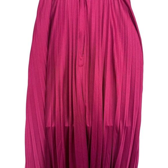 Vintage Womens Union Tag Dark Red Pleated V-Neck Maxi 70's Dress Empire Waist XS - Picture 12 of 15